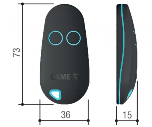 Брелок-передатчик 4-х канальный, 433,92 МГц, с динамическим кодом CAME TOP44RBN