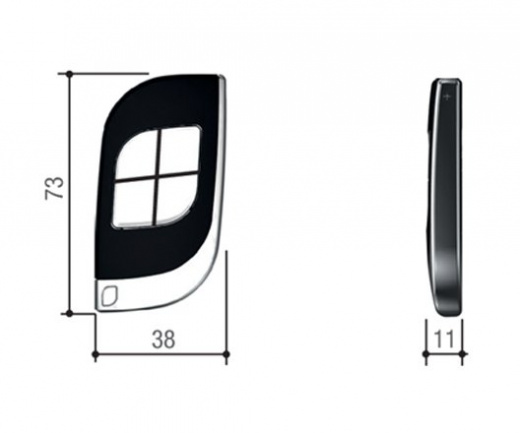 Брелок-передатчик 4-х канальный 433,92 МГц с динамическим кодом CAME TTS44RKS